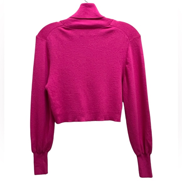 Wilfred Aritzia Rebecca Turtleneck Cropped Sweater Merino Wool Cotton Vital Pink - Picture 3 of 6